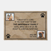 これは冗談ではない写真犬 ドアマット (正面)