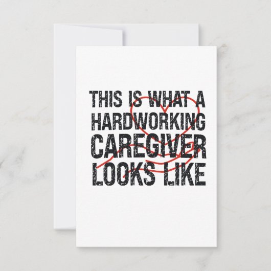 これは勤勉な介護者の見た目だ サンキューカード (正面)