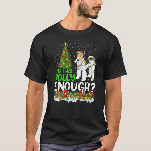 これは十分なすてきワイヤキツネテリア犬のクリスマ Tシャツ (正面)
