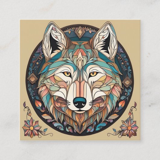 これは可愛いイラストレーションの手描き スクエア名刺 (正面)