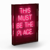 'これは場所でなければならない'アクリルのホームデコールブロック フォトブロック (左)