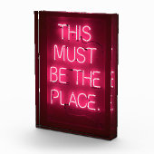 'これは場所でなければならない'アクリルのホームデコールブロック フォトブロック (右)