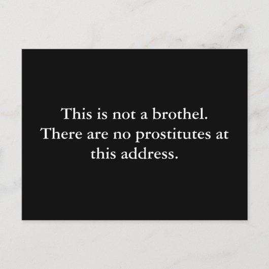 これは売春宿じゃない。売春婦は… ポストカード (正面)