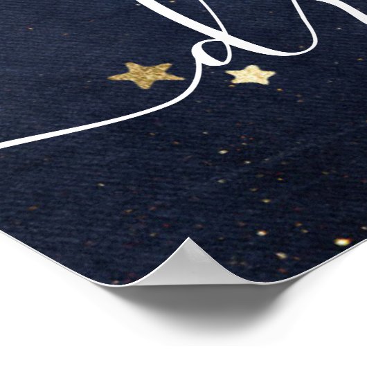 これは夢を見る愚か者へ星タイポグラフィ海軍 ポスター (角)