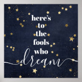 これは夢を見る愚か者へ星タイポグラフィ海軍 ポスター (正面)