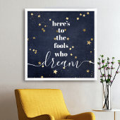これは夢を見る愚か者へ星タイポグラフィ海軍 ポスター