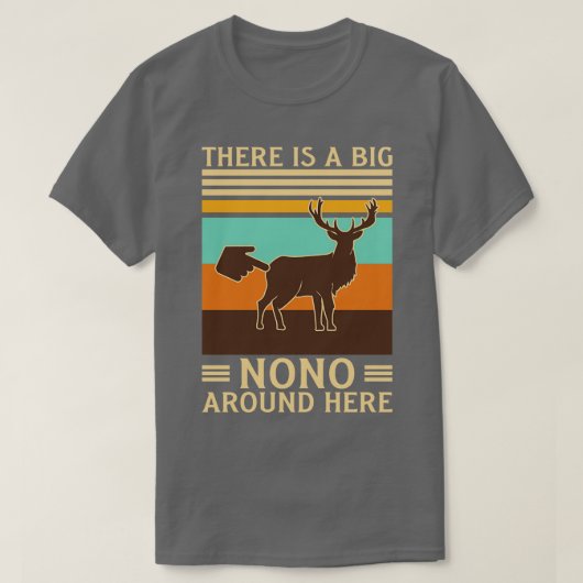 これは大きなノノノアこのまわりにの鹿おもしろいお尻 Tシャツ (デザイン正面)