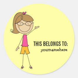 これは女の子のステッカーだ ラウンドシール