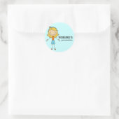 これは女の子のステッカーだ ラウンドシール (バッグ)