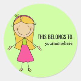 これは女の子のステッカーだ ラウンドシール