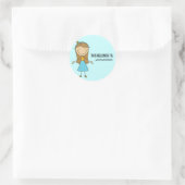 これは女の子のステッカーだ ラウンドシール (バッグ)