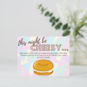 これは安いかもしれない…でも感謝してい!不動産仲介業者ポップ・アートのバイ インビテーションポストカード (スタンド正面)