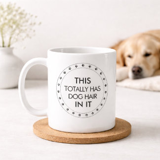 これは完全に犬の毛が入っています 面白い犬好き コーヒーマグカップ