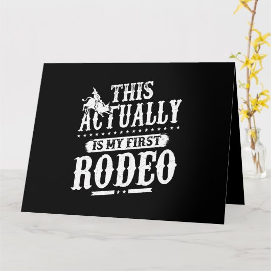 これは実際には私の最初のロデオのカウボーイブルライド私たち カード (黄色い花)