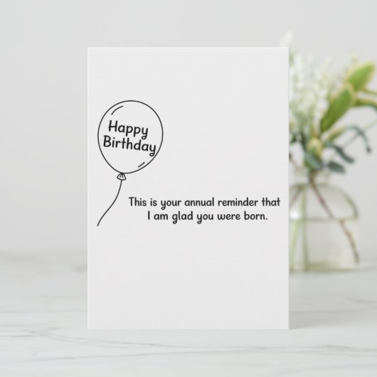 これは年次通知のおもしろい誕生日 シーズンカード (スタンド正面)