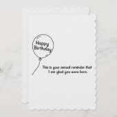 これは年次通知のおもしろい誕生日 招待状 (正面/裏面)