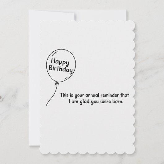 これは年次通知のおもしろい誕生日 招待状 (正面)