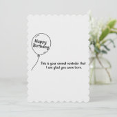 これは年次通知のおもしろい誕生日 招待状 (スタンド正面)