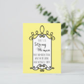 これは強い女性の黄色やる気を起こさせるい枠 ポストカード (スタンド正面)