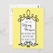 これは強い女性の黄色やる気を起こさせるい枠 ポストカード (正面/裏面)