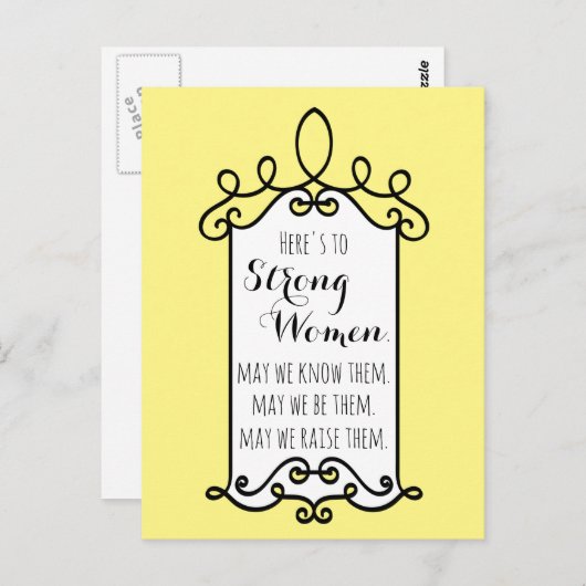 これは強い女性の黄色やる気を起こさせるい枠 ポストカード (正面/裏面)
