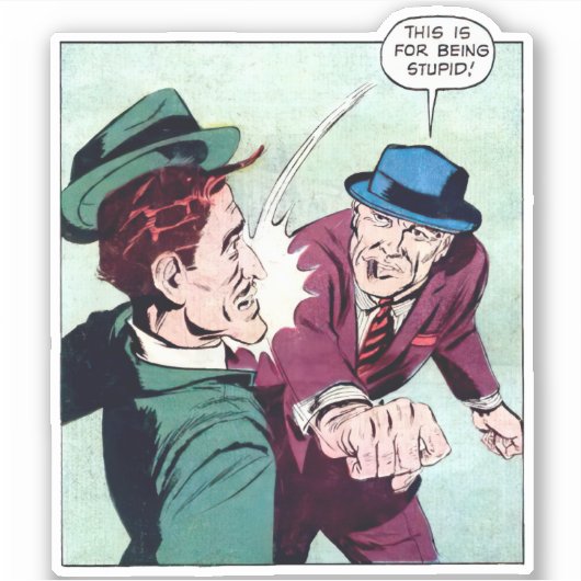 これは愚かなヴィンテージ暴力団の漫画 シール (正面)