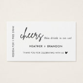 これは我々のドリンク結婚チケットカード (正面)