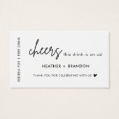 これは我々のドリンク結婚チケットカード (裏面)