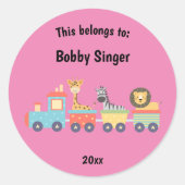 これは新学期おもちゃ動物園のレインピンクに属する ラウンドシール (正面)