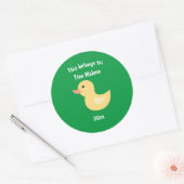 これは新学期ラバーダックグリーン ラウンドシール (封筒)