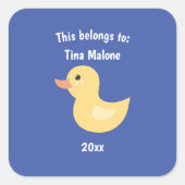 これは新学期ラバーダックブルー スクエアシール (正面)