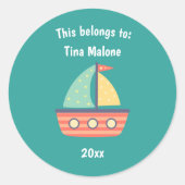 これは新学期帆船アクア ラウンドシール (正面)