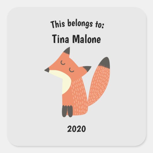 これは新学期誇りを持ったキツネグレイ スクエアシール (正面)