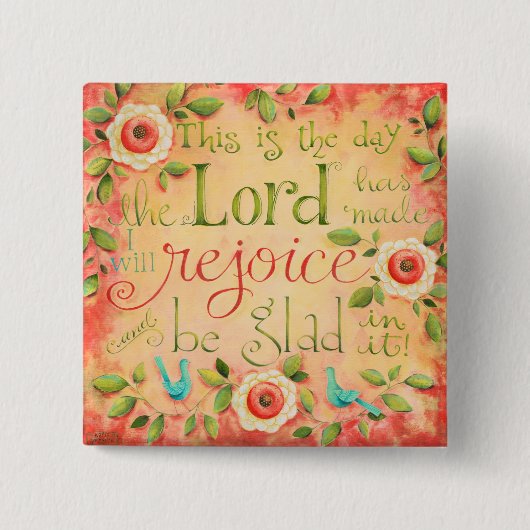 これは日の聖書の詩の正方形ボタンです 缶バッジ (正面)