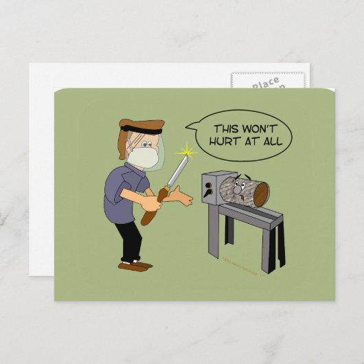 これは木版画を傷おもしろいつけない ポストカード (正面/裏面)