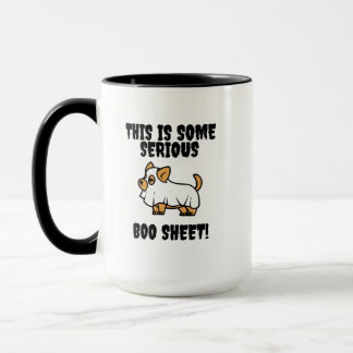 これは深刻なブーシートのおもしろい犬マグ マグカップ