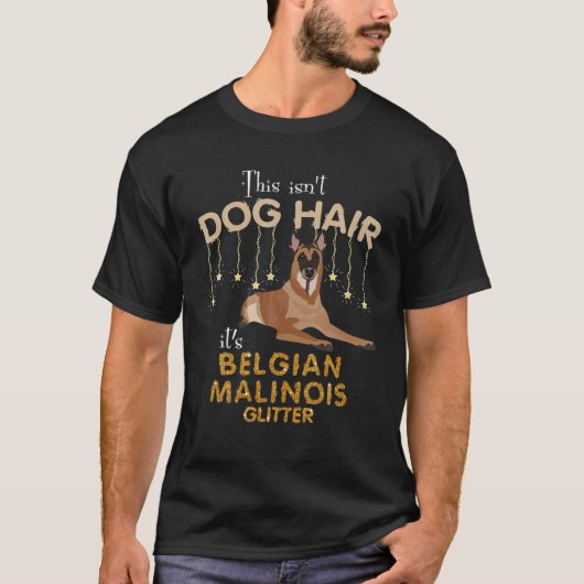 これは犬の毛ではないベルギーマリノワのグリッター Tシャツ (正面)