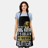 これは犬の髪ではないゴールデンレトリバーグリッター エプロン (着用した状態)
