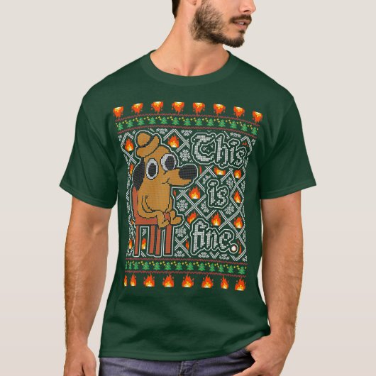 これは犬素晴らしミームのおもしろい醜いクリスマス Tシャツ (正面)