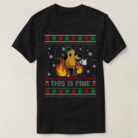 これは犬素晴らしミームの醜いおもしろいクリスマスセーター Tシャツ (デザイン正面)