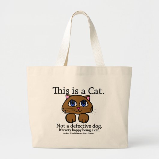 これは猫のバッグです ラージトートバッグ (正面)