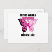 これは生き残った人が乳がんのように見える インビテーションポストカード (正面/裏面)