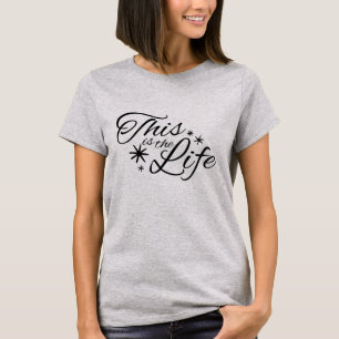 これは生命黒の印刷のスローガンのTシャツです Tシャツ