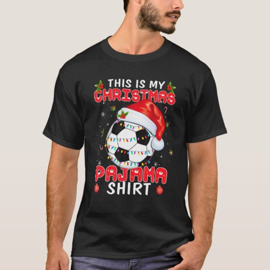 これは男の子のための私のクリスマスサッカーパジャマだ Tシャツ (正面)