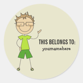 これは男の子のステッカーだ ラウンドシール