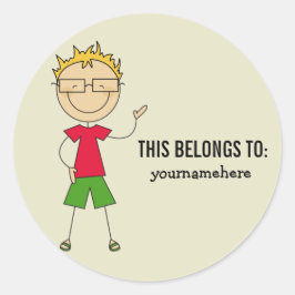 これは男の子のステッカーだ ラウンドシール