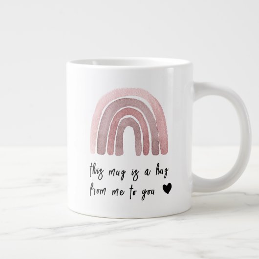 これは私からあなたへの二音コーヒーマグの抱擁である ジャンボコーヒーマグカップ (右)
