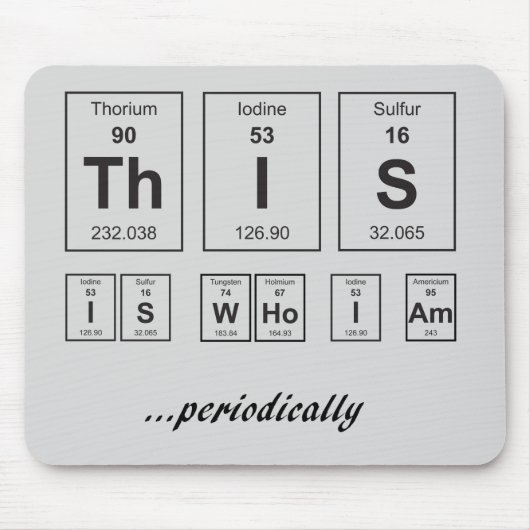 これは私がだれであるかです。 定期的に マウスパッド (正面)