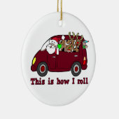これは私がサンタのオーナメントをいかに転がるかです セラミックオーナメント (右)