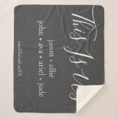 これは私たちです |ファミリ名パーソナライズされた シェルパブランケット (正面)